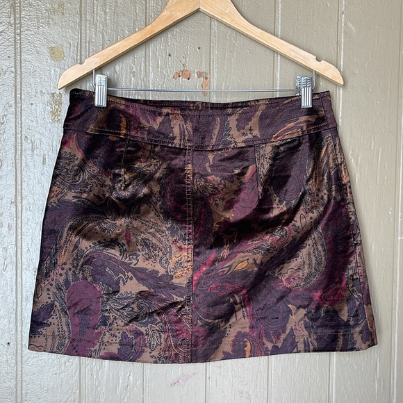 Free People paisley retro velvet mini skirt - Picture 4 of 6